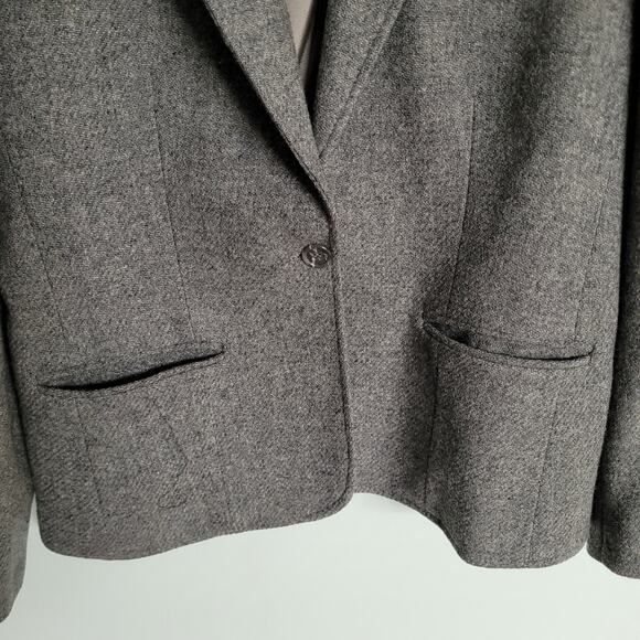 Vintage 90s Anderson Little Womens Gray Blazer 100% Wool Jacket Siz 10 - Picture 4 of 9